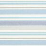Dekorationsstof Halvpanama farverigt stribemiks genanvendt – strålende blå,  thumbnail number 1