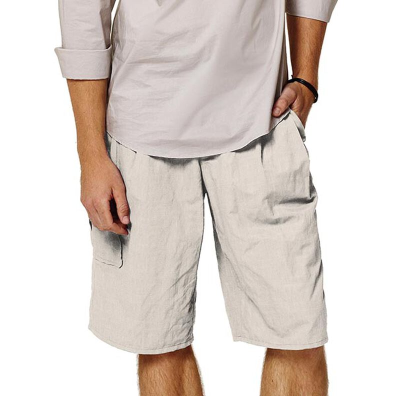 Hørstof ramie mix stonewashed, kraftig kvalitet – lysebeige,  image number 4