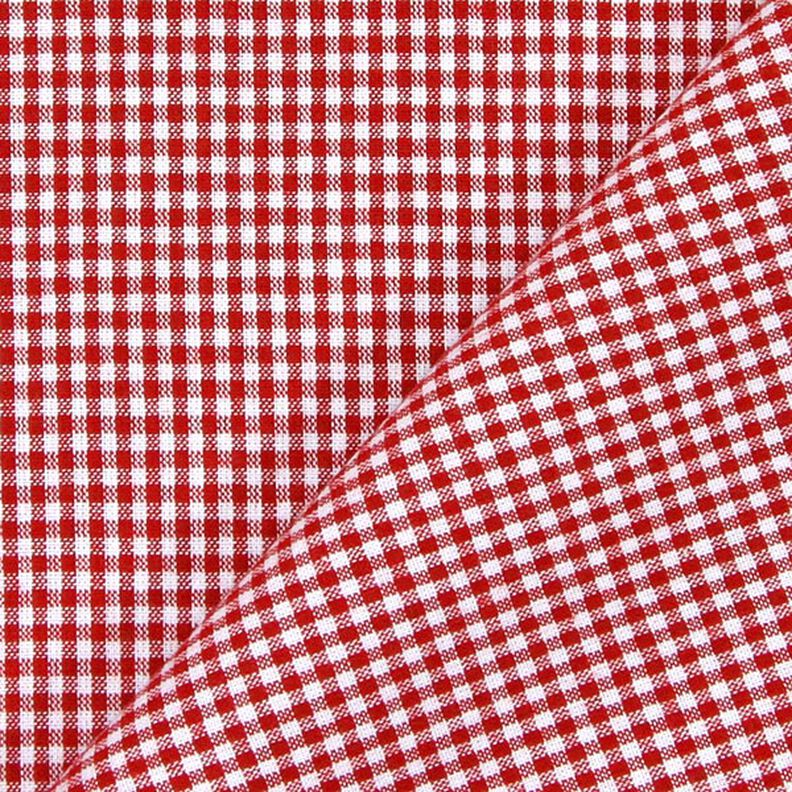 Bomuldsstof Vichy tern 0,2 cm – rød/hvid,  image number 3