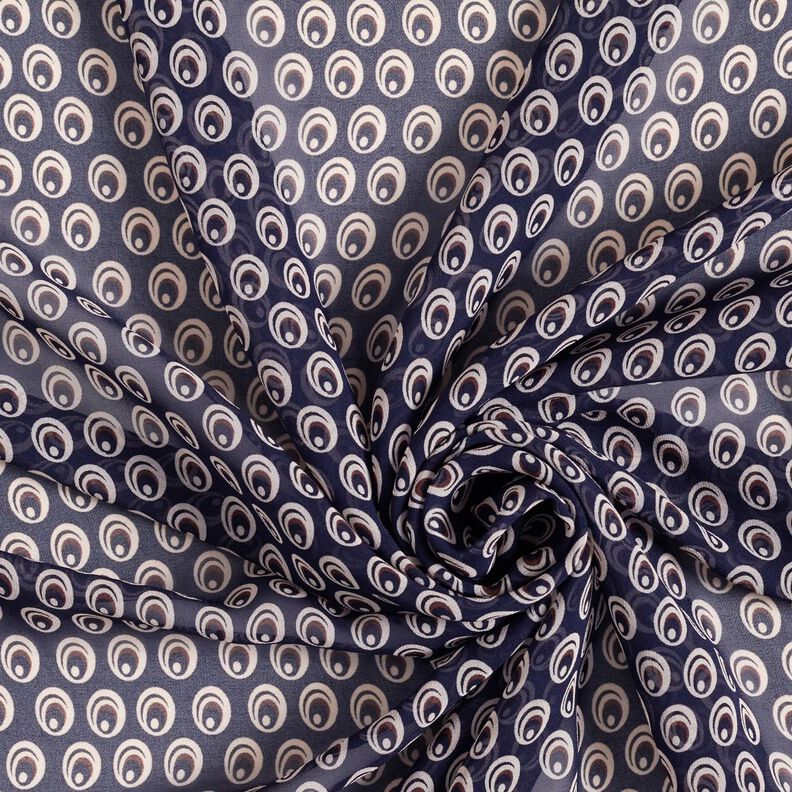 Chiffon påfugleøje – marineblå/marineblå,  image number 3