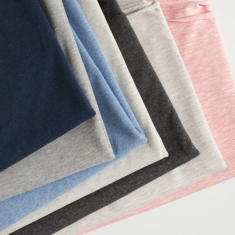 Bomuldsjersey Medium Melange – lysegrå,  image number 5