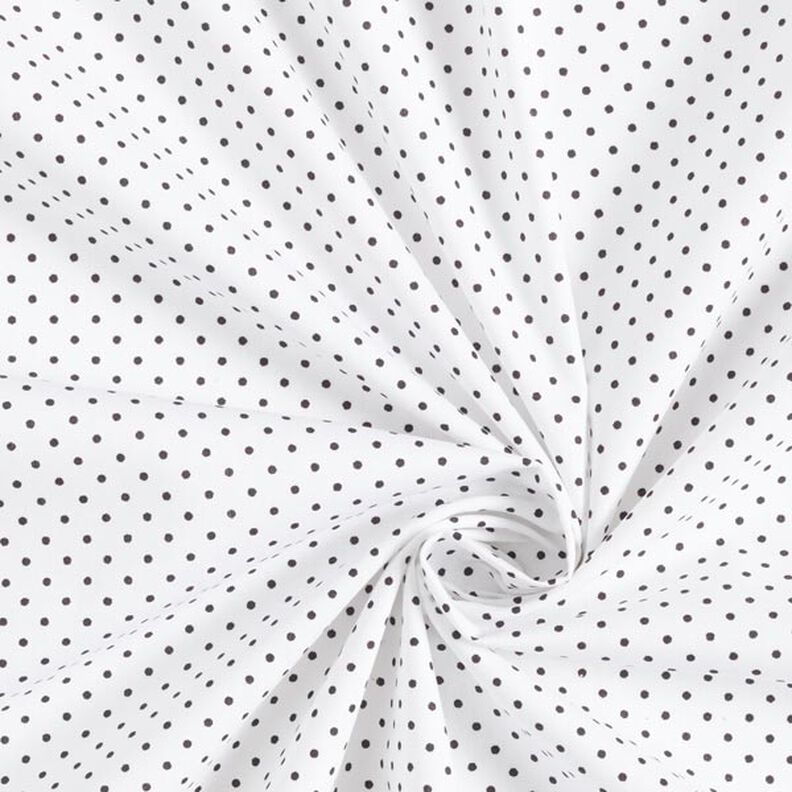Bomuldspoplin små prikker – hvid/sort,  image number 5