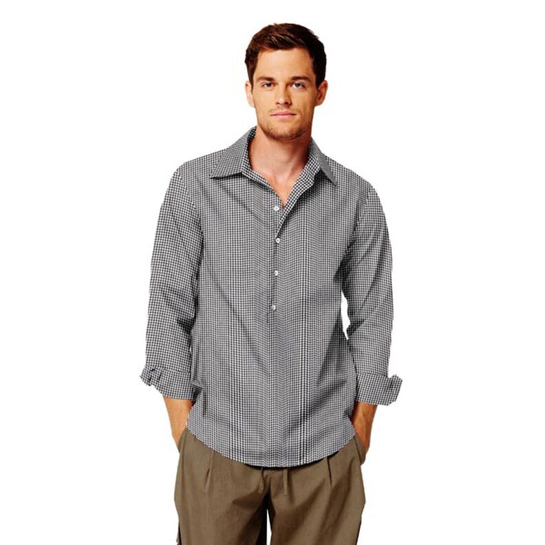 Bomuldspoplin Små vichytern, garnfarvet – sort/hvid,  image number 7