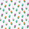 Bomuldsjersey stiliserede tulipaner – hvid/rødlilla,  thumbnail number 1