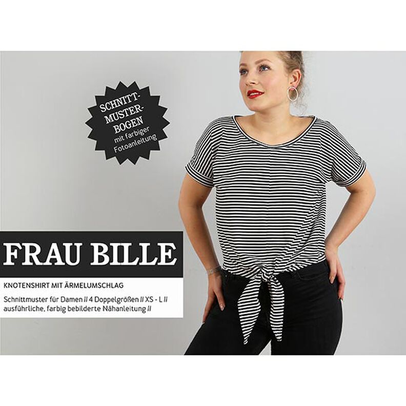 FRAU BILLE - afslappet knudetrøje med ærmeopslag, Studio Schnittreif  | XS -  L,  image number 1