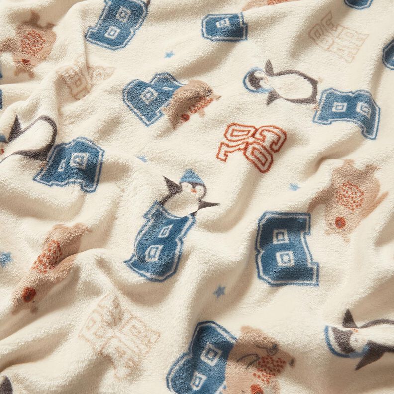 Hyggefleece collagejakke-stil – lysebeige/blå,  image number 2