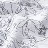 Musselin/Dobbelt-Crincle stof Malet blomstereng – hvid/sort,  thumbnail number 2