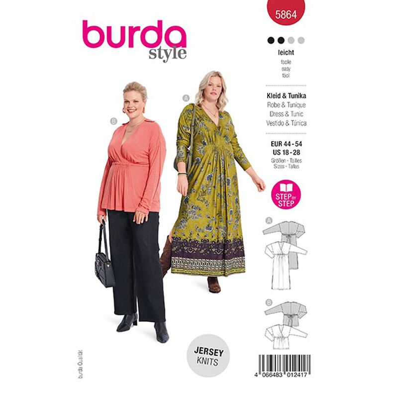 Plus-Size Kjole / Tunika | Burda 5864 | 44-54,  image number 1