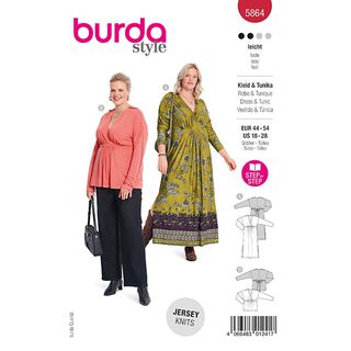 Plus-Size Kjole / Tunika | Burda 5864 | 44-54, 