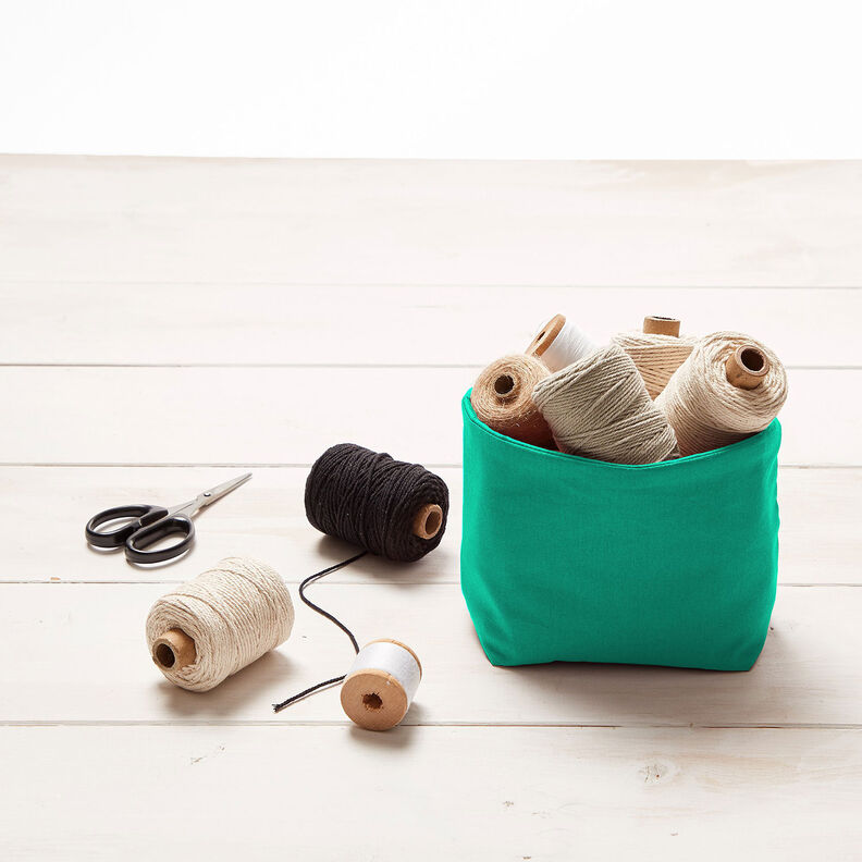 Bomuldsstof Cretonne Ensfarvet – enebærgrøn,  image number 7