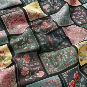 Dekorationsstof Gobelin bogomslag – sort/merlot, 