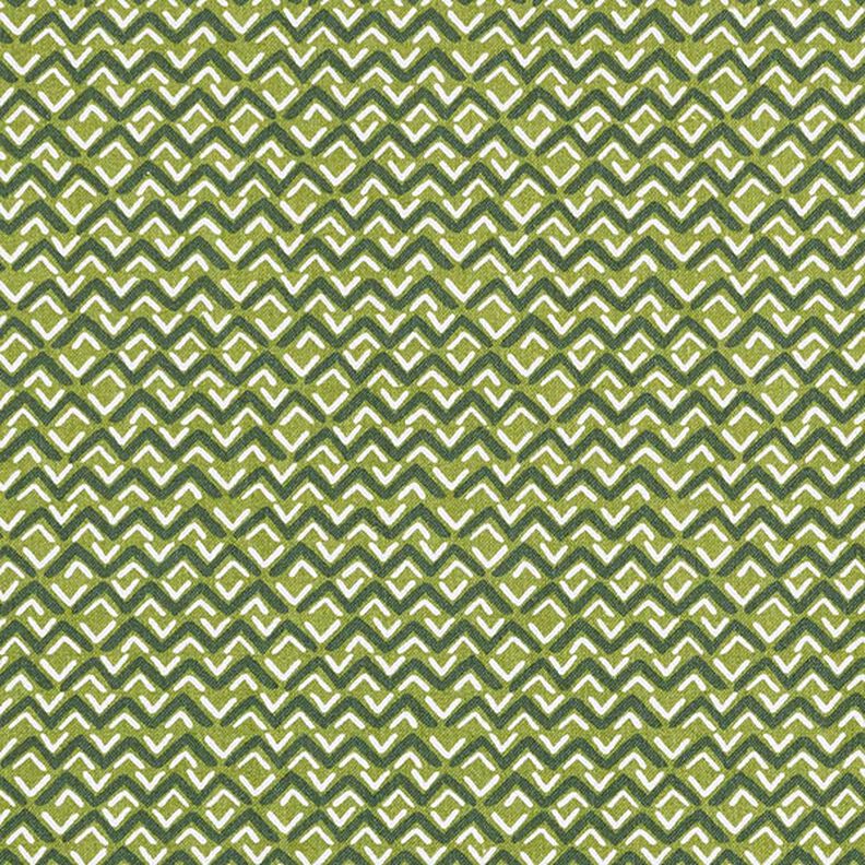 Bomuldsstof Cretonne Etno-zigzag – grøn,  image number 1