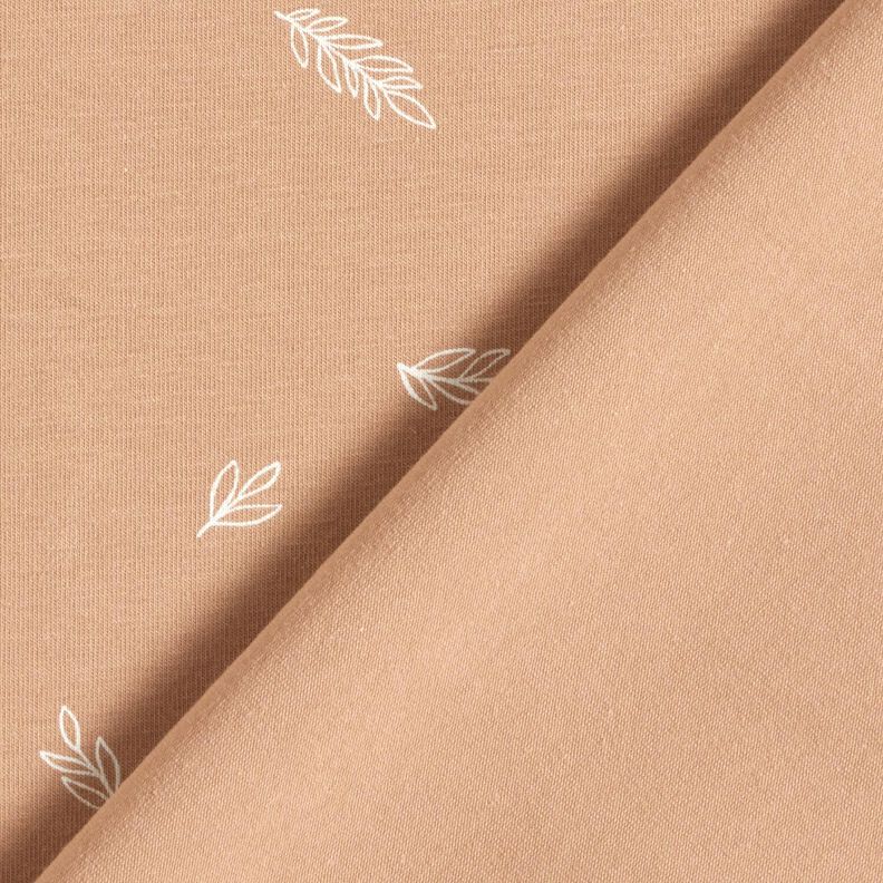 Bomuldsjersey blade – lysebrun,  image number 4