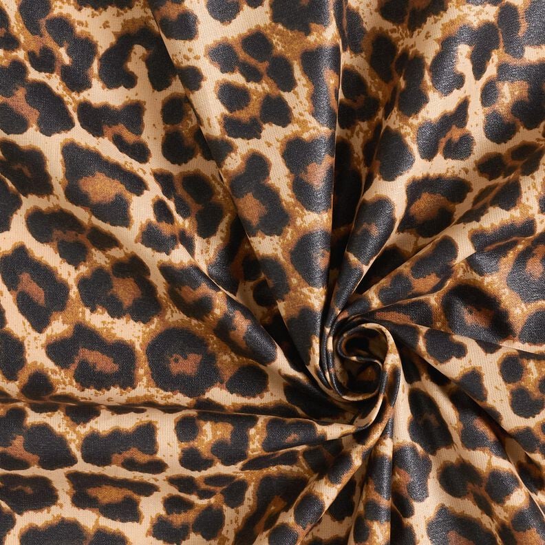 Imprægneret voksdug fint leopardmønster – brun/sort,  image number 3