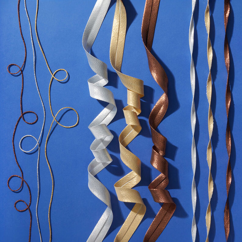 Metallisk Kordel [Ø 2 mm] – sølv metallic,  image number 4