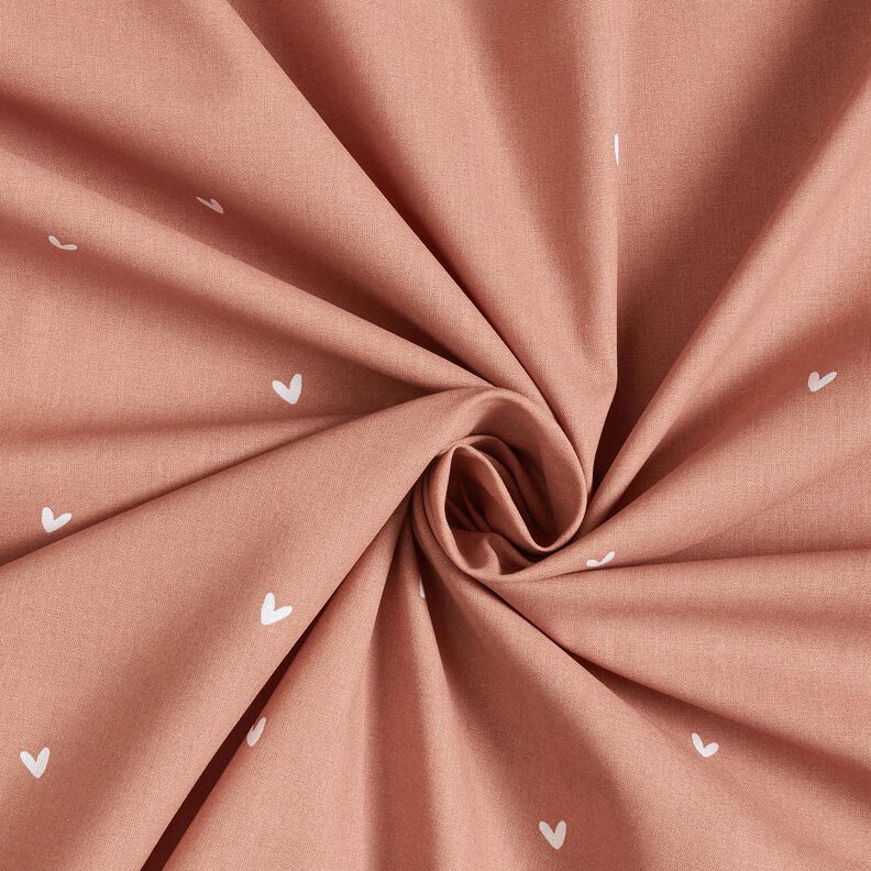 Bomuldspoplin fine hjerter – kobberfarvet,  image number 3