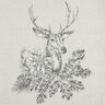 Dekorativt panelstof Gobelin hjort med edelweiss – grå,  thumbnail number 1