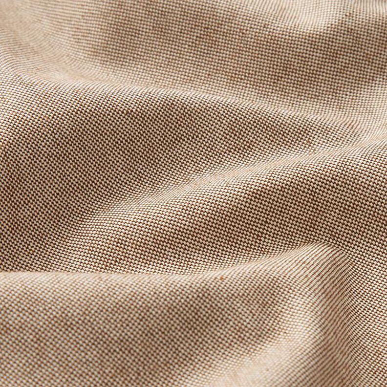 Dekorationsstof halvpanama Chambray genanvendt – mellembrun,  image number 2