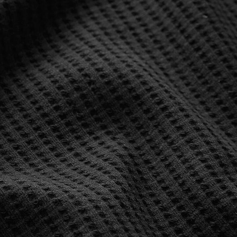 Vaffeljersey af bomuld ensfarvet – sort,  image number 2