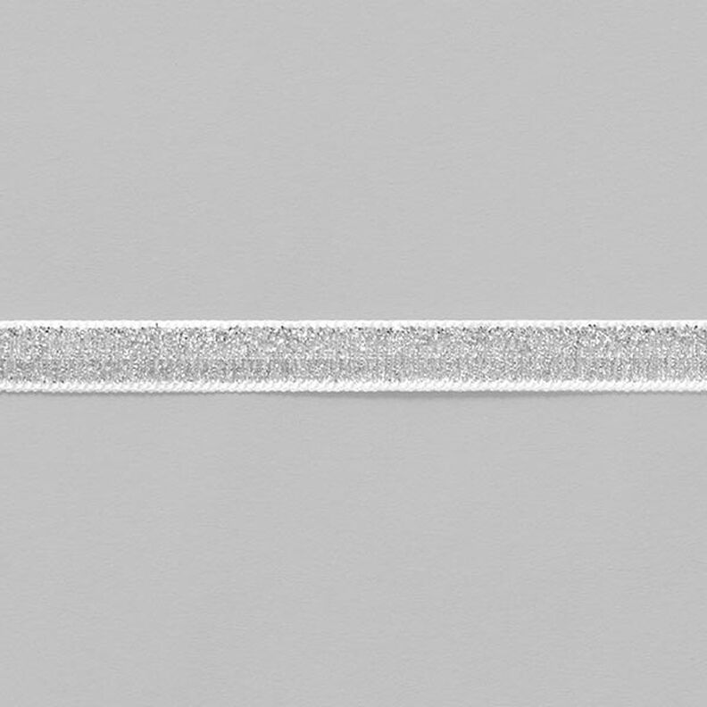 Fløjlsbånd Metallisk [10 mm] – sølv metallic,  image number 2