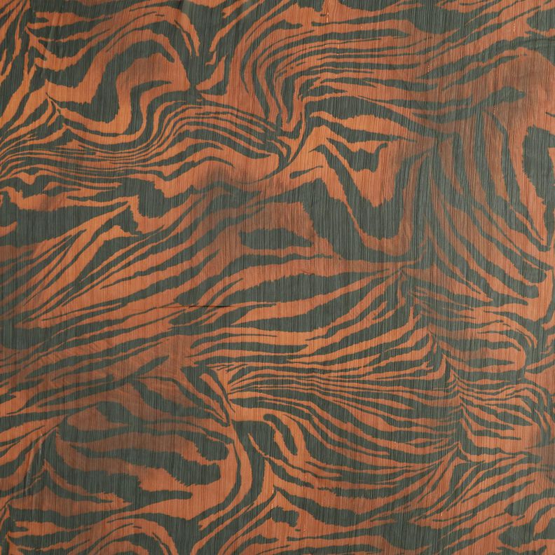 chiffon med glitter-nålestriber tigerprint – sort/kobberfarvet,  image number 1