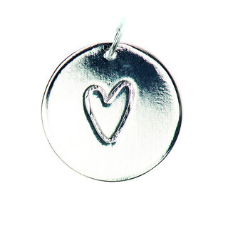 Vedhæng Heart [Ø17 mm] | Rico Design – sølv metallisk, 