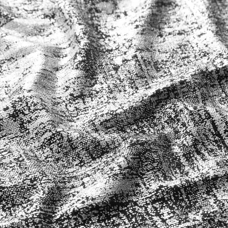 strikstof med metallisk print, abstrakt – sølv metallic/sort,  image number 2