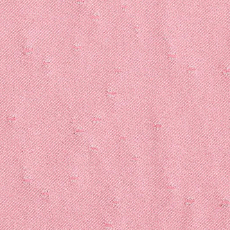 Denim-bomuldsblanding i ødelagt look – rosa,  image number 4