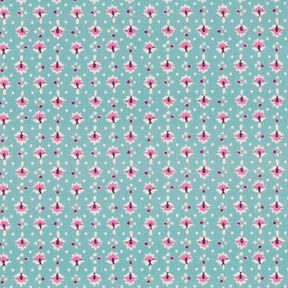 Bomuldsstof Poplin sm&aring; ornamenter &ndash; mint/pastelviolet &ndash; mint/pastelviolet, 
