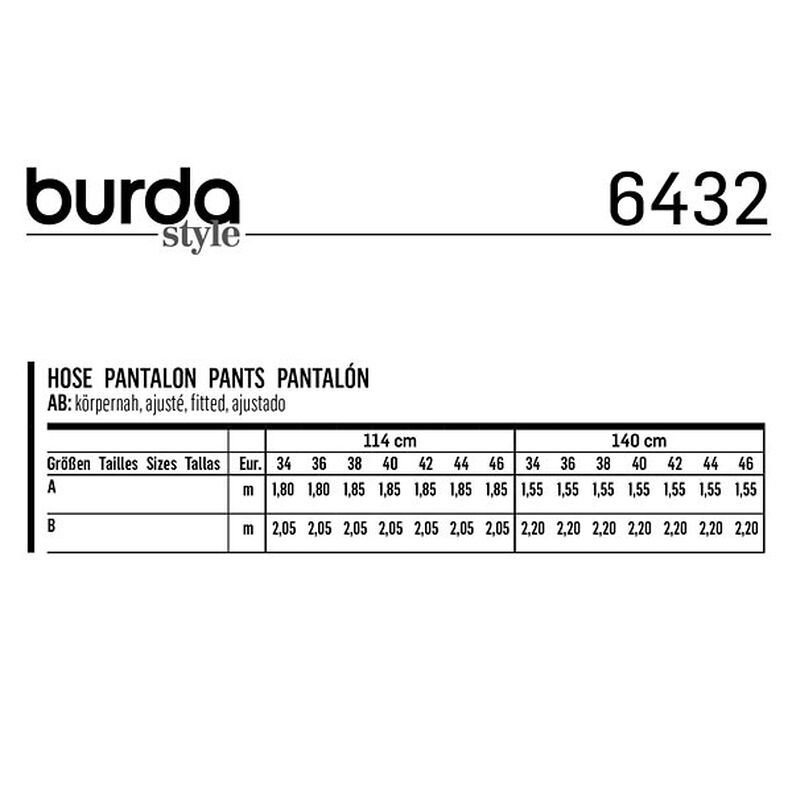 Bukser | 7/8 Bukser, Burda 6432 | 34 - 46,  image number 5