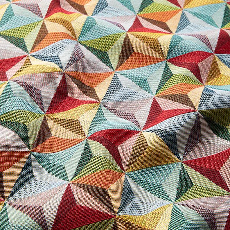 Dekorationsstof Gobelin prisma – karminrød/lyseblå,  image number 2