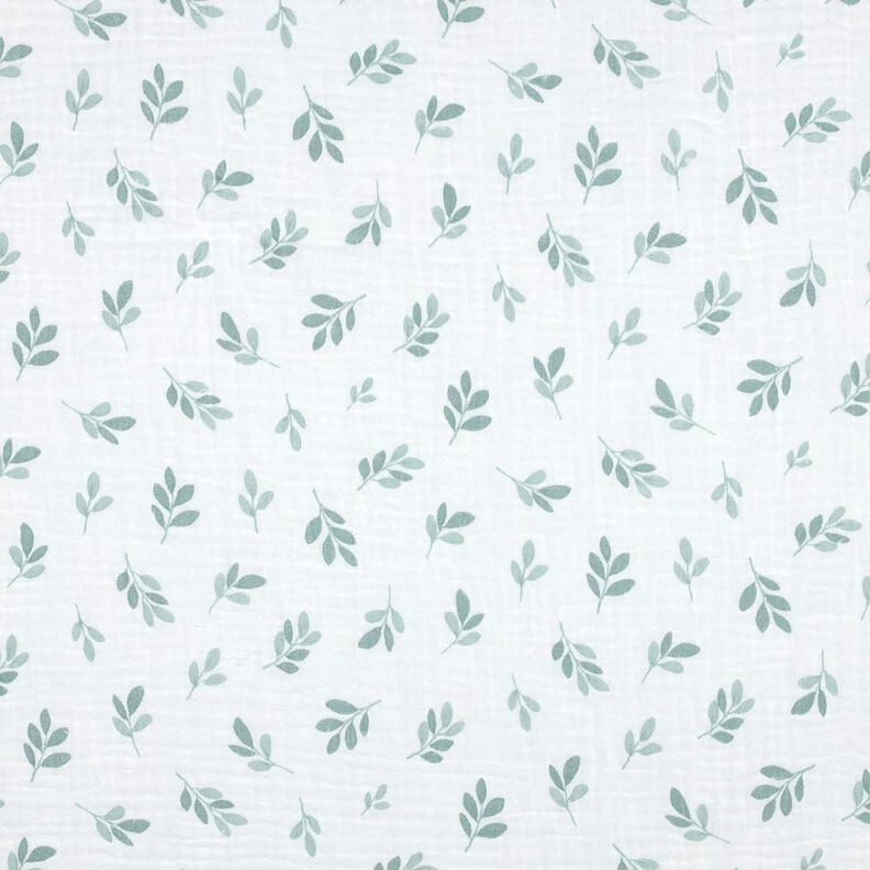 Musselin/Dobbelt-Crincle stof grene | Poppy Fabrics – hvid/reed,  image number 1