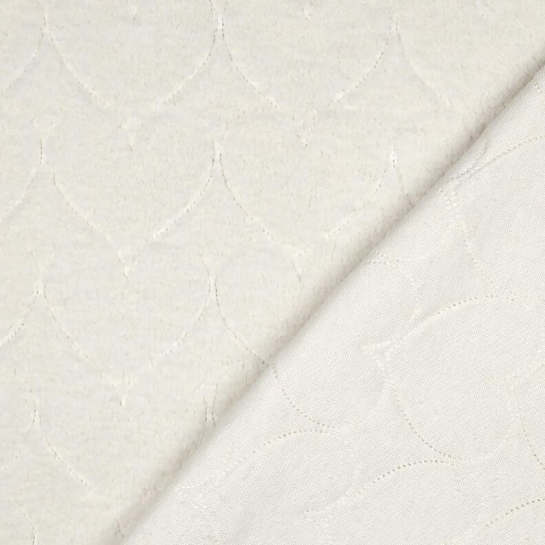 Kunstpels hjertemønster | Poppy Fabrics – uldhvid,  image number 4