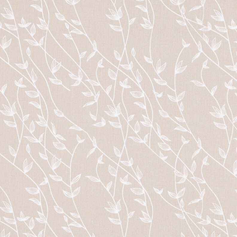 Bomuldspoplin bladranker – tågegrå,  image number 1