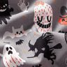 Bomuldsstof Poplin Happy Halloween – elefantgrå/lysorange,  thumbnail number 2
