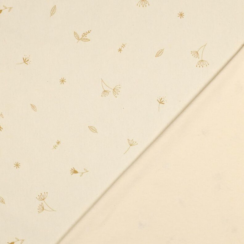 GOTS Bomuldsjersey grene og planter | Poppy Fabrics – creme/råbrun,  image number 4