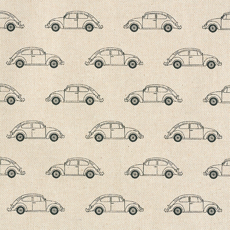Dekorationsstof Halvpanama VW bobbel Mini – natur/sort,  image number 1