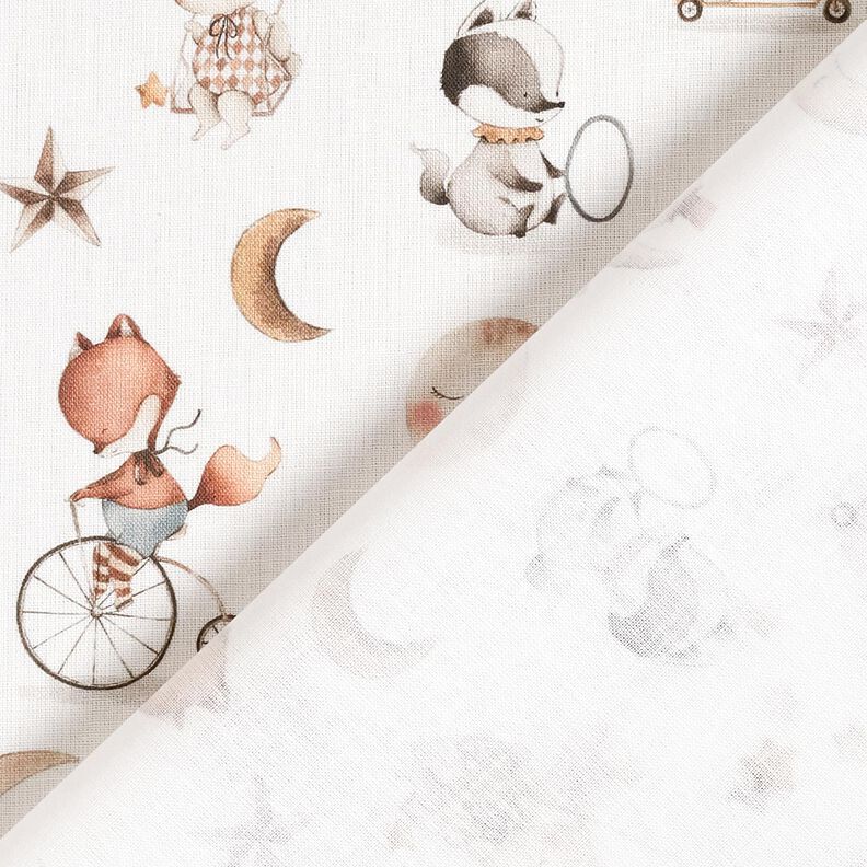 Bomuldspoplin Dyr i drømmeland Digitaltryk – uldhvid,  image number 4