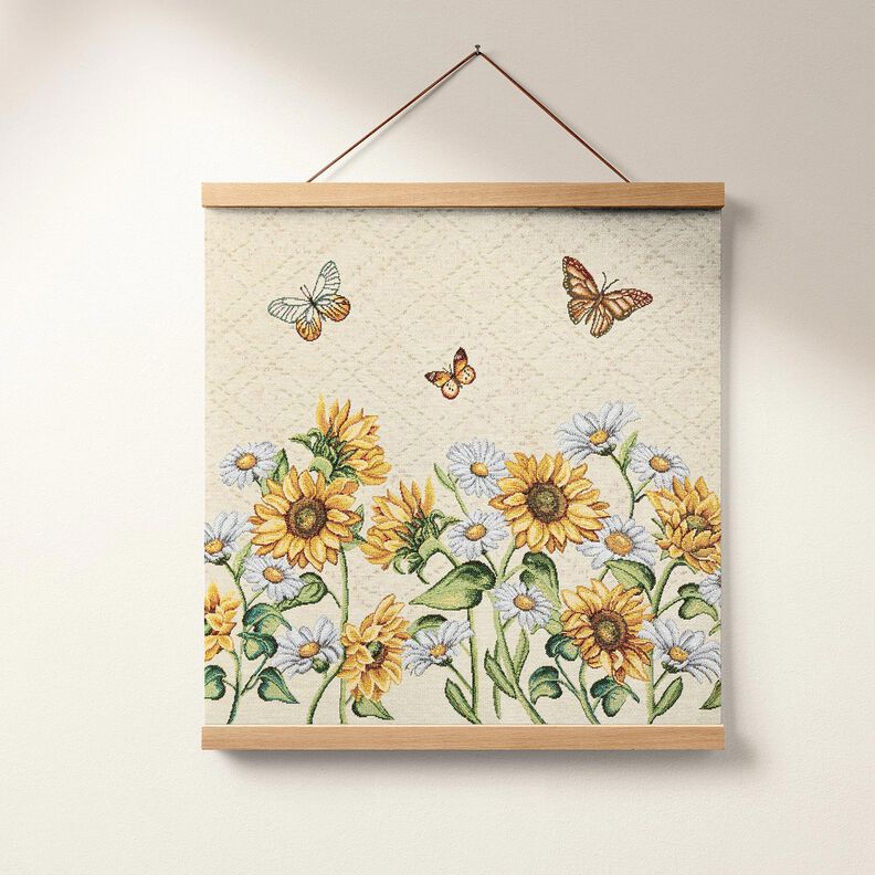 Dekorativt panelstof Gobelin solsikker – lysebeige/solgul,  image number 5