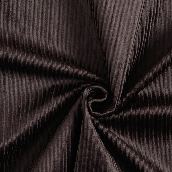 Stretch-fløjl bomulds-viskose-blanding ensfarvet – sortbrun,  image number 1