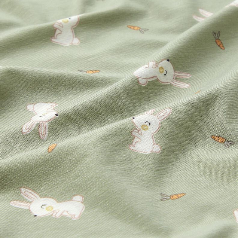 Bambus Bomuldsjersey Kanin og gulerod – greige,  image number 2