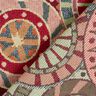 Dekorationsstof Gobelin farverige cirkler – karminrød/lysebeige,  thumbnail number 4
