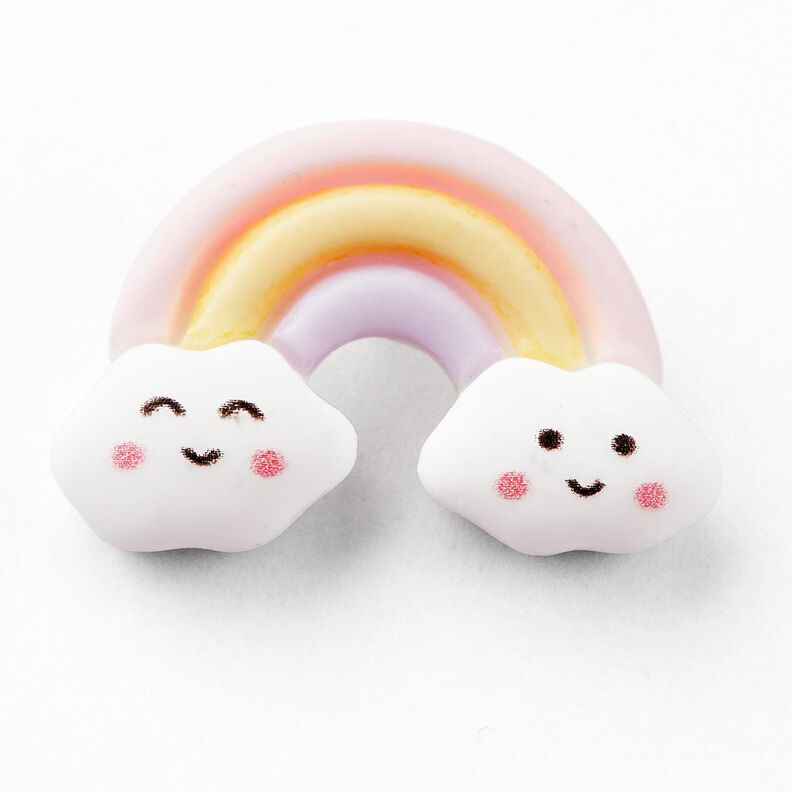 Regnbue-øskenknap [Ø 26 mm] – lys rosa/hvid,  image number 1