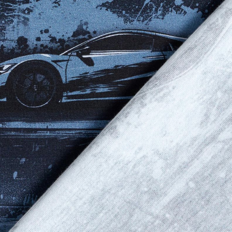 Bomuldsjersey racerbil Digitaltryk – sort-blå,  image number 4