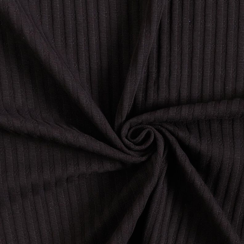 Rib-jersey strikkemønster – sort,  image number 3