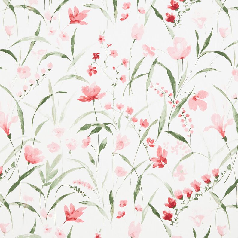Dekorationsstof Halvpanama fresier – elfenben/lys rosa,  image number 1