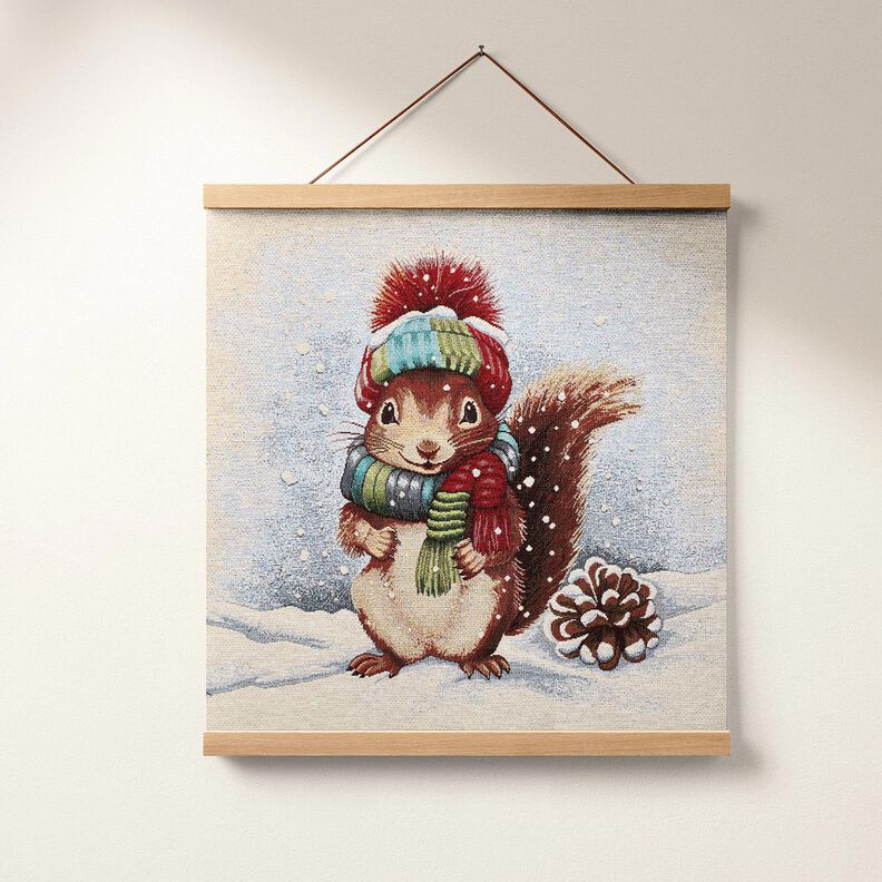 Dekorativt panelstof Gobelin sødt egern – lysebeige/bronzefarvet,  image number 6