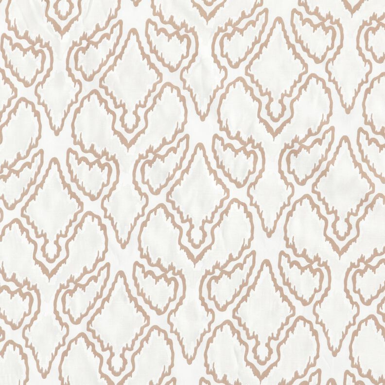 bomuldsstof med slangelinjer &ndash; beige/m&oslash;rkebeige,  image number 1