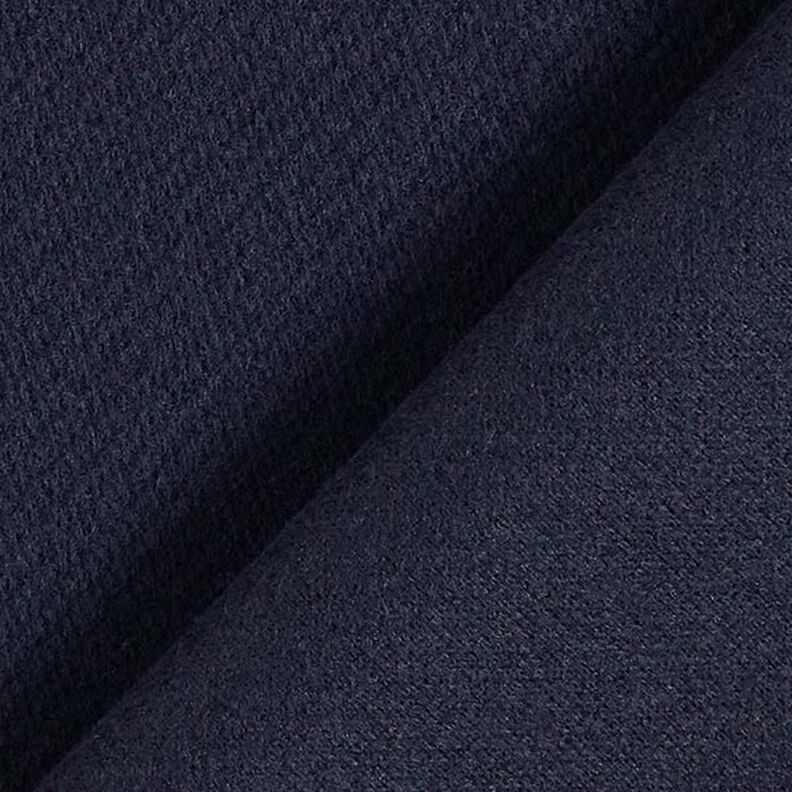 Frakkestof uldblanding ensfarvet – natblå,  image number 3