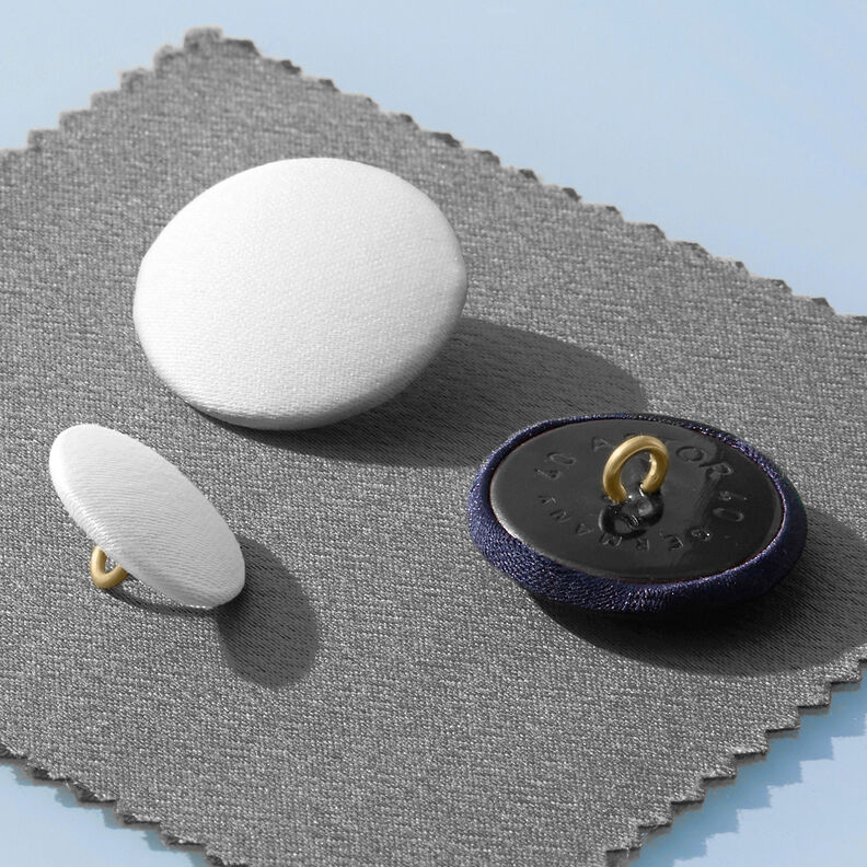 Betrukket knap, Duchesse-Satin – uldhvid,  image number 2